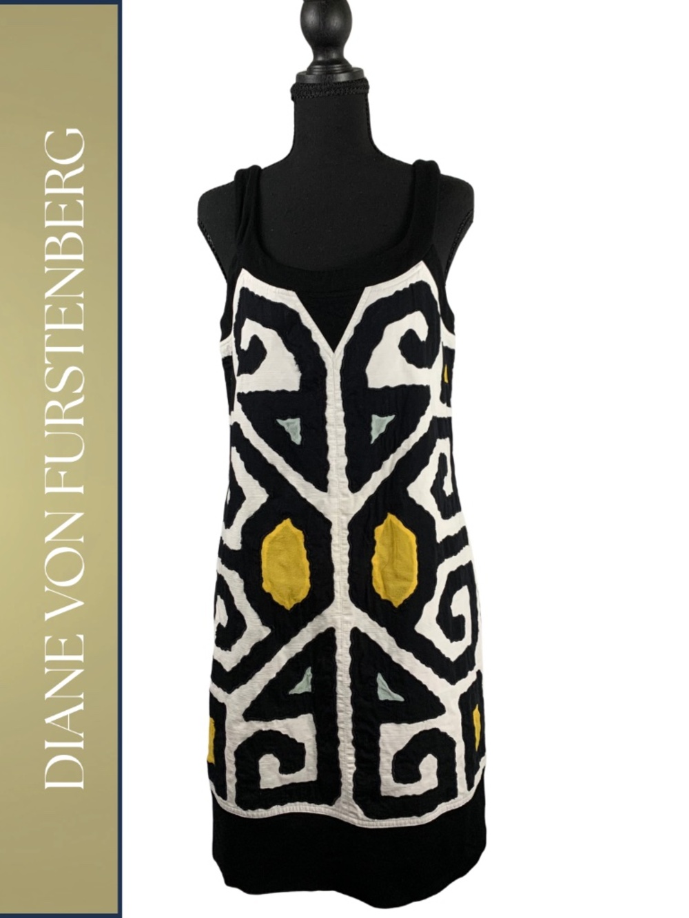 Diane Von Furstenberg DvF Maze Cookie Tank Dress Women's 8 Above Knee Colorful